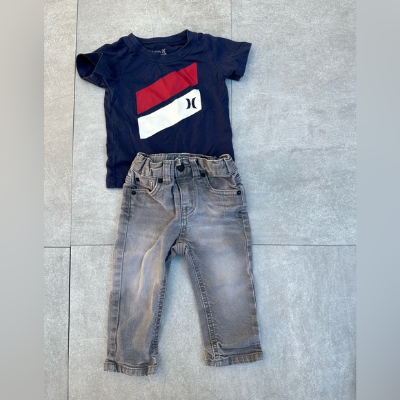 Hurley Matching Sets 8 Month Baby Boy Hurley Shirt And Denim Cat